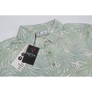 Yatta Golf Polo Shirt Mens XXL Shady Sage Floral Tropical Golf Performance NEW